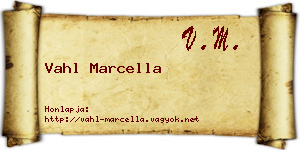Vahl Marcella névjegykártya